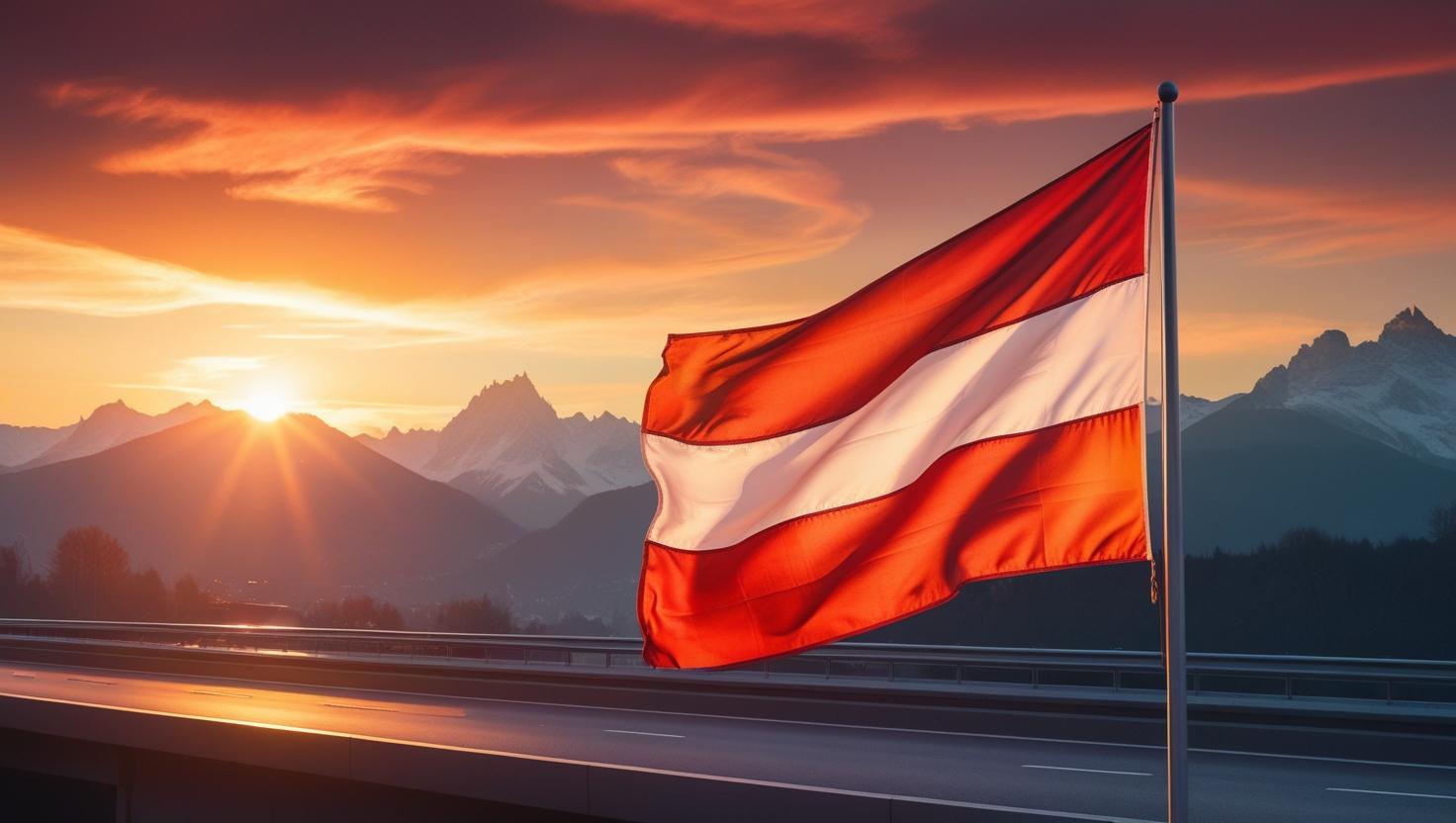 Austrian flag and highway