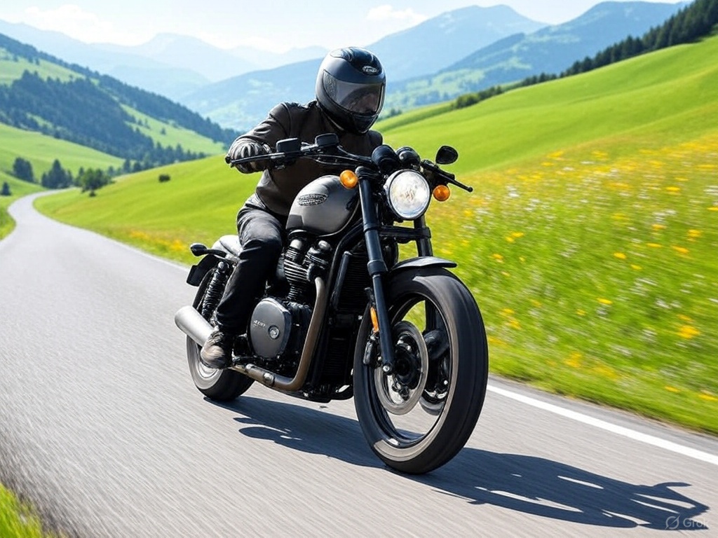 Motorcycle on a road