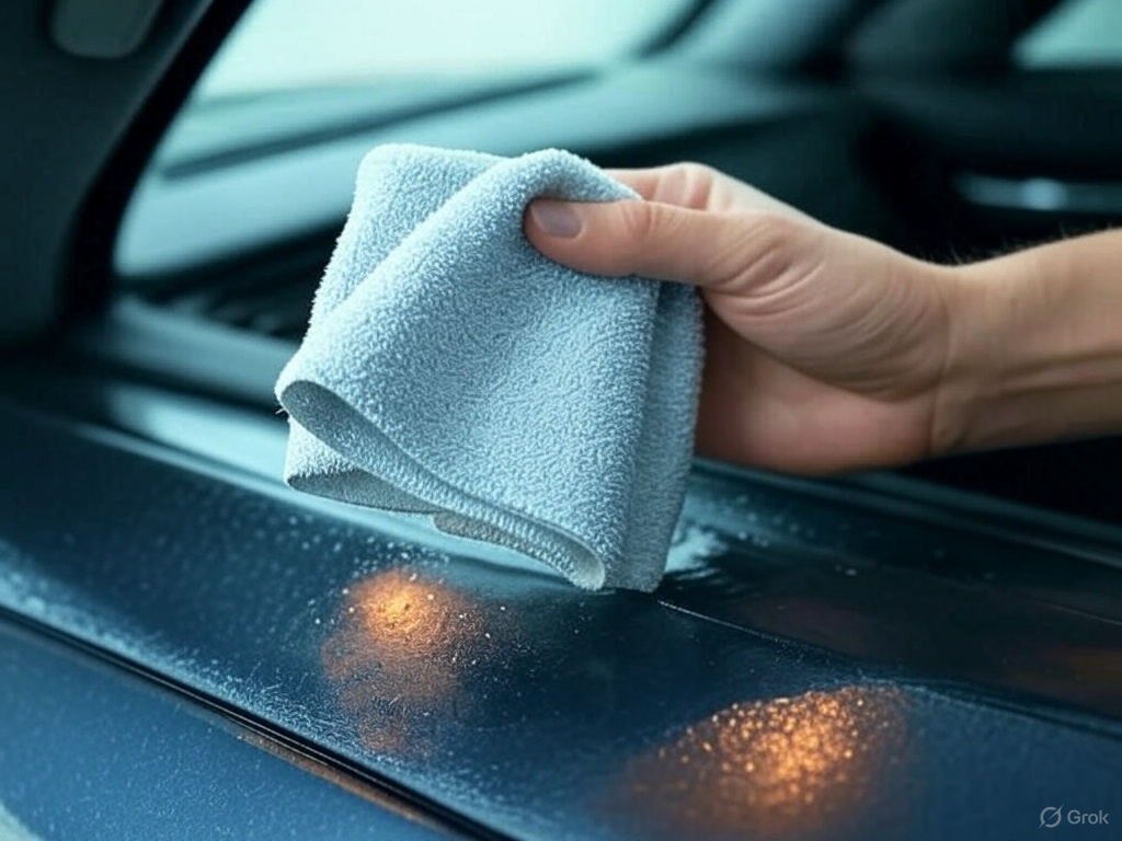 Cleaning windshield for vignette